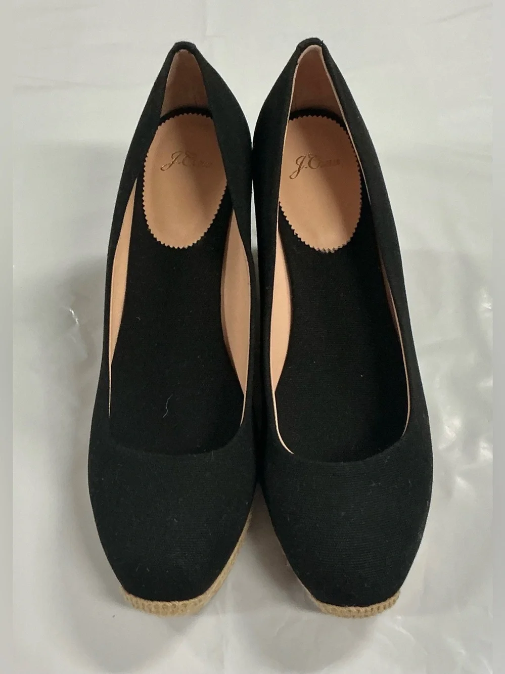 J. Crew Factory Black Espadrille Wedge Pumps L66-1002
